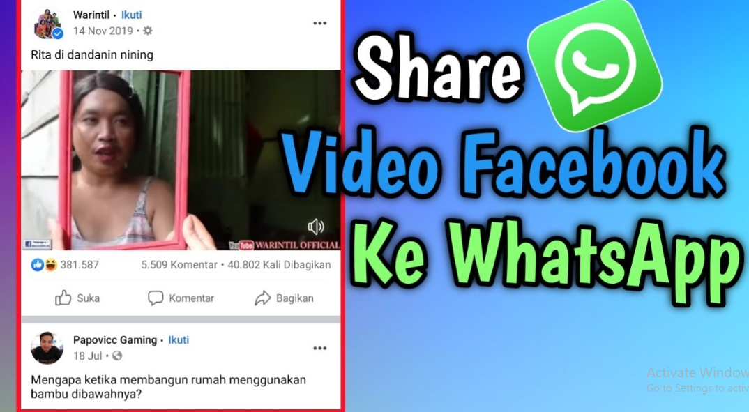 Cara Membagi Video di Facebook ke WhatsApp